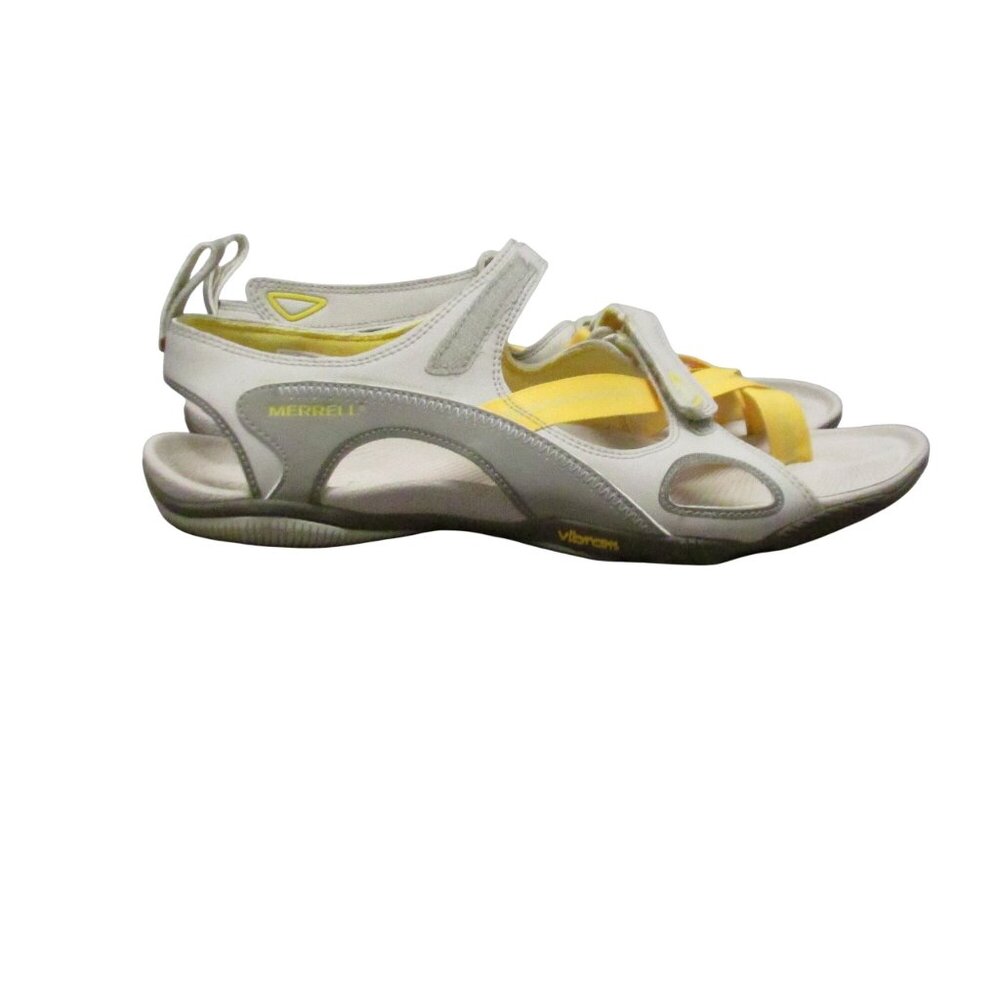 Merrell Women's 11 Gray & Yellow Barefoot Hylidae Wrap Sandal Vibram Sole